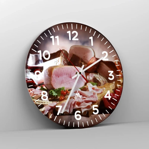 Wall clock - Clock on glass - Culinary Dream with a Decanter - 30x30 cm