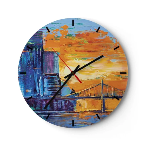 Wall clock - Clock on glass - Culture and Nature - 30x30 cm