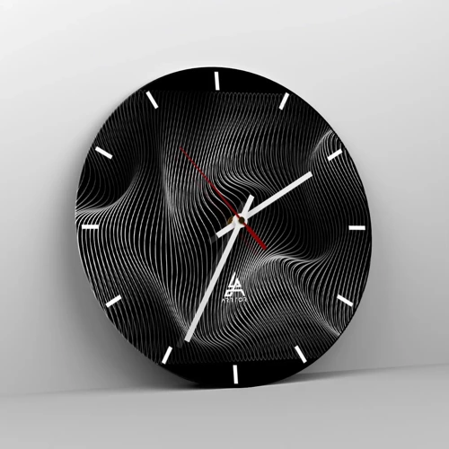 Wall clock - Clock on glass - Dance of the Light in Space - 30x30 cm