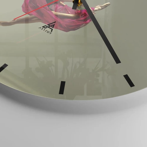 Wall clock - Clock on glass - Dancing Flame - 30x30 cm