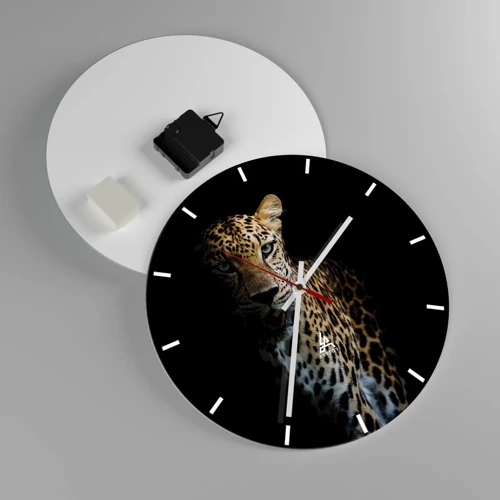 Wall clock - Clock on glass - Dark Beauty - 30x30 cm