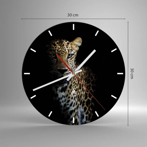 Wall clock - Clock on glass - Dark Beauty - 30x30 cm