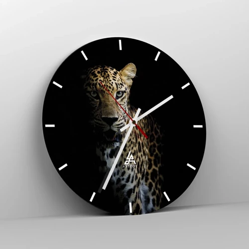 Wall clock - Clock on glass - Dark Beauty - 30x30 cm