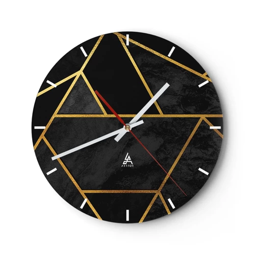 Wall clock - Clock on glass - Darkness and Brighness - 30x30 cm