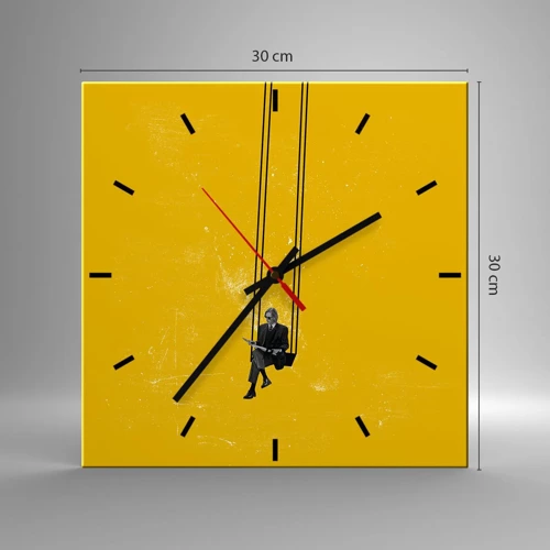 Wall clock - Clock on glass - Day as a Any Other - 30x30 cm