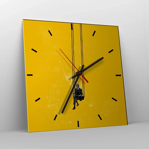 Wall clock - Clock on glass - Day as a Any Other - 30x30 cm