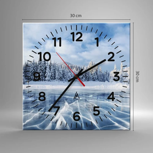 Wall clock - Clock on glass - Dazling and Crystalline View - 30x30 cm