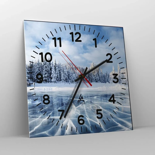 Wall clock - Clock on glass - Dazling and Crystalline View - 30x30 cm