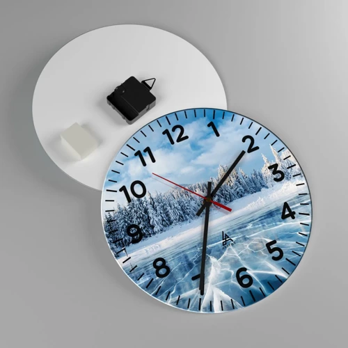 Wall clock - Clock on glass - Dazling and Crystalline View - 30x30 cm