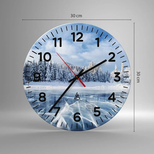 Wall clock - Clock on glass - Dazling and Crystalline View - 30x30 cm