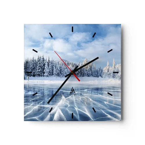 Wall clock - Clock on glass - Dazling and Crystalline View - 30x30 cm