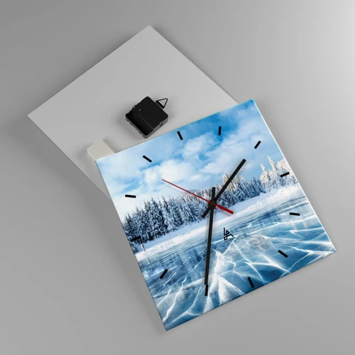 Wall clock - Clock on glass - Dazling and Crystalline View - 30x30 cm