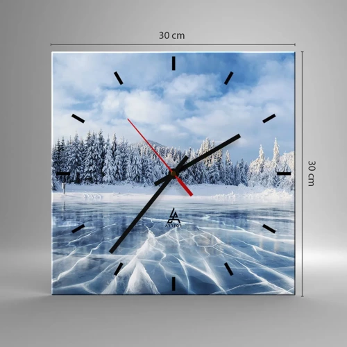 Wall clock - Clock on glass - Dazling and Crystalline View - 30x30 cm