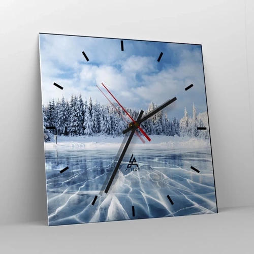 Wall clock - Clock on glass - Dazling and Crystalline View - 30x30 cm