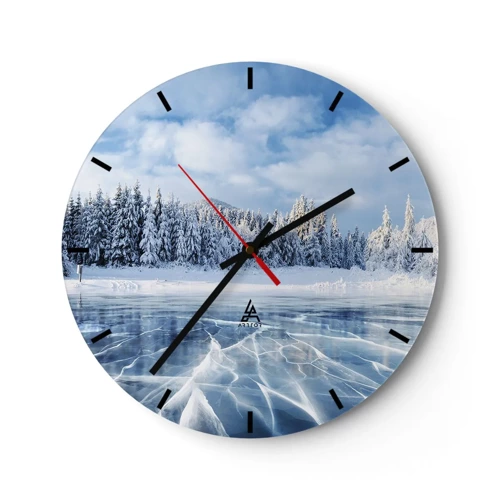 Wall clock - Clock on glass - Dazling and Crystalline View - 30x30 cm