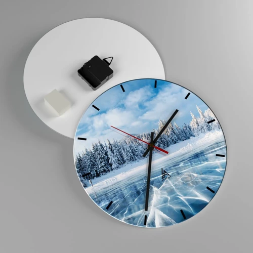 Wall clock - Clock on glass - Dazling and Crystalline View - 30x30 cm