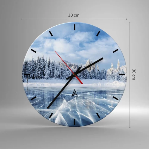 Wall clock - Clock on glass - Dazling and Crystalline View - 30x30 cm