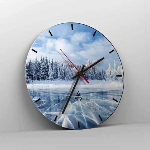 Wall clock - Clock on glass - Dazling and Crystalline View - 30x30 cm