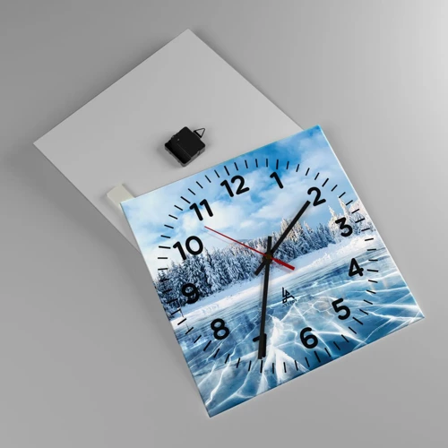 Wall clock - Clock on glass - Dazling and Crystalline View - 40x40 cm