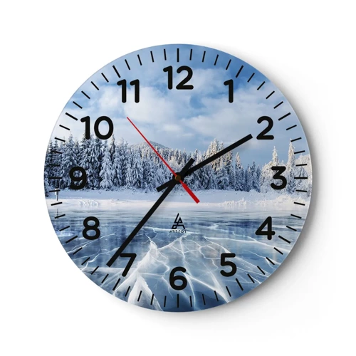 Wall clock - Clock on glass - Dazling and Crystalline View - 40x40 cm