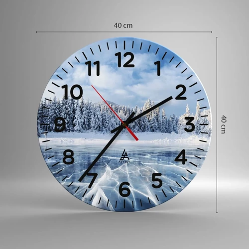 Wall clock - Clock on glass - Dazling and Crystalline View - 40x40 cm