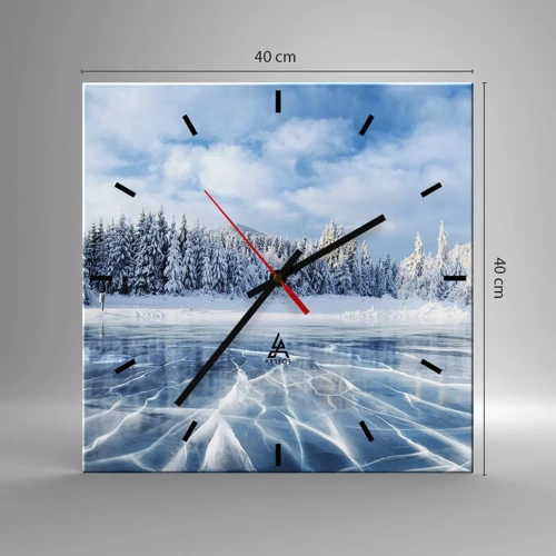 Wall clock - Clock on glass - Dazling and Crystalline View - 40x40 cm