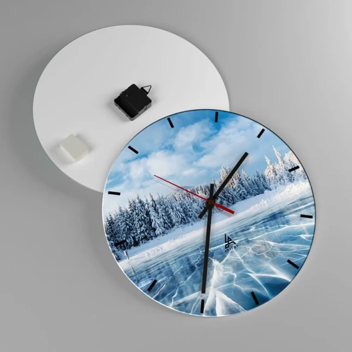 Wall clock - Clock on glass - Dazling and Crystalline View - 40x40 cm