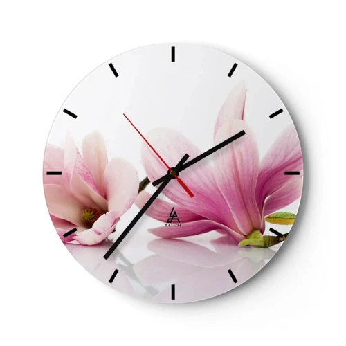 Wall clock - Clock on glass - Delicate Like a Spring Breeze - 30x30 cm