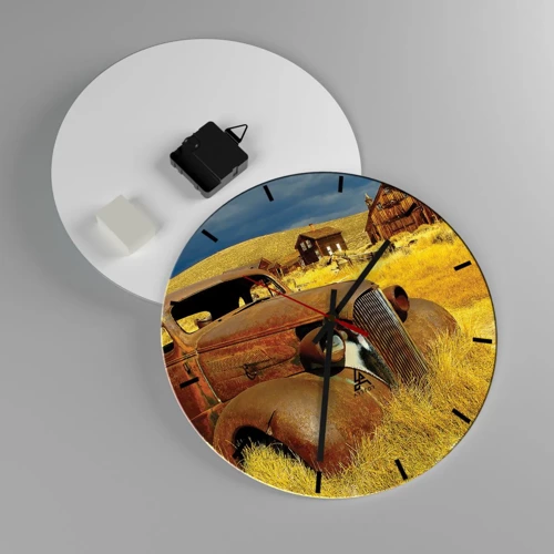 Wall clock - Clock on glass - Deserved Rest - 30x30 cm