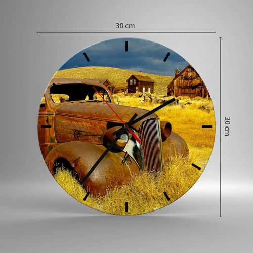 Wall clock - Clock on glass - Deserved Rest - 30x30 cm