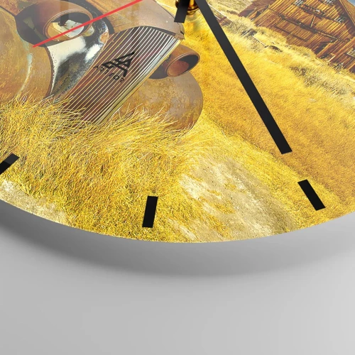 Wall clock - Clock on glass - Deserved Rest - 30x30 cm