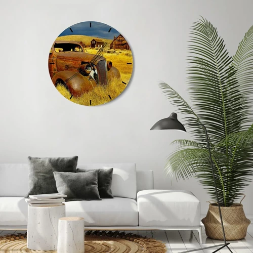 Wall clock - Clock on glass - Deserved Rest - 30x30 cm