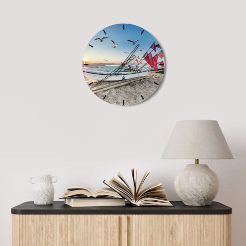 Wall clock - Clock on glass - Deserved Rest - 30x30 cm