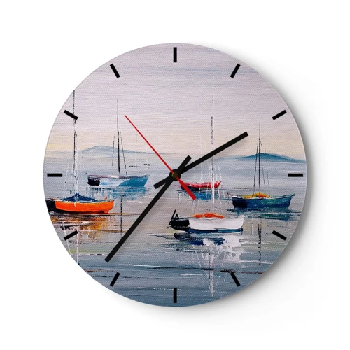 Wall clock - Clock on glass - Deserved Rest - 30x30 cm