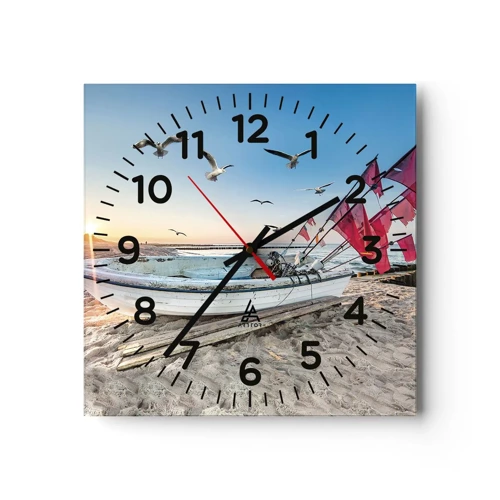 Wall clock - Clock on glass - Deserved Rest - 40x40 cm