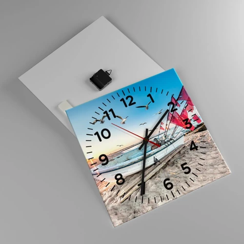 Wall clock - Clock on glass - Deserved Rest - 40x40 cm