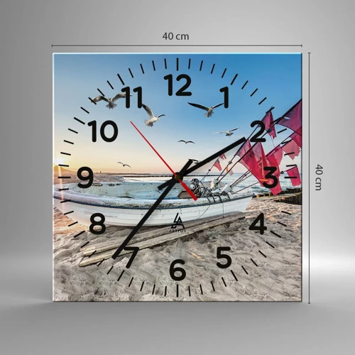 Wall clock - Clock on glass - Deserved Rest - 40x40 cm