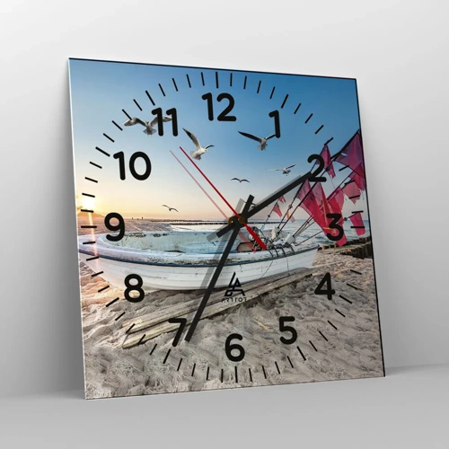 Wall clock - Clock on glass - Deserved Rest - 40x40 cm