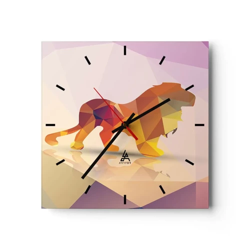 Wall clock - Clock on glass - Diamond King - 40x40 cm