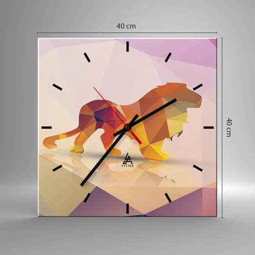 Wall clock - Clock on glass - Diamond King - 40x40 cm