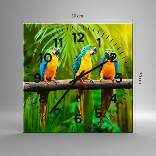 Wall clock - Clock on glass - Did You Hear that She…? - 30x30 cm