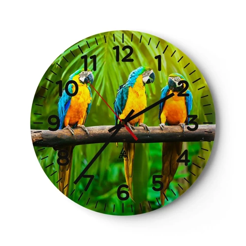 Wall clock - Clock on glass - Did You Hear that She…? - 30x30 cm