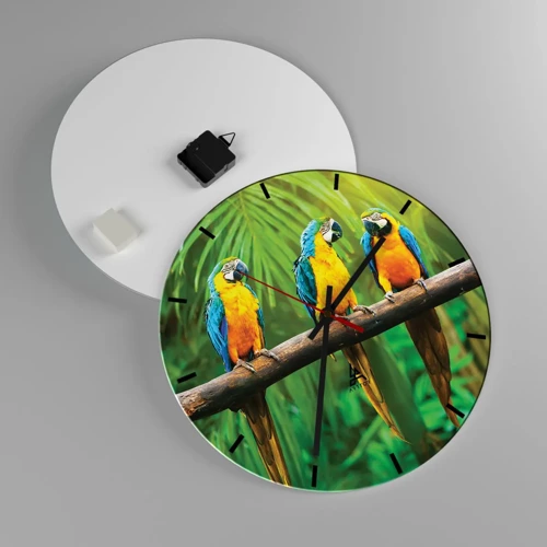 Wall clock - Clock on glass - Did You Hear that She…? - 40x40 cm