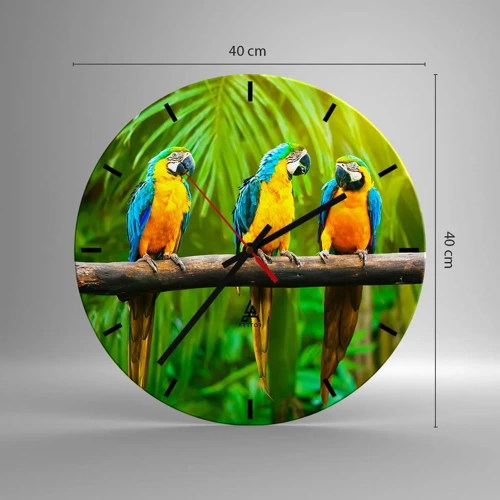 Wall clock - Clock on glass - Did You Hear that She…? - 40x40 cm