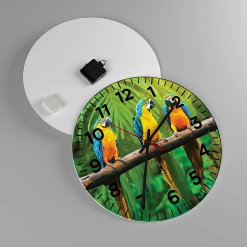 Wall clock - Clock on glass - Did You Hear that She…? - 40x40 cm