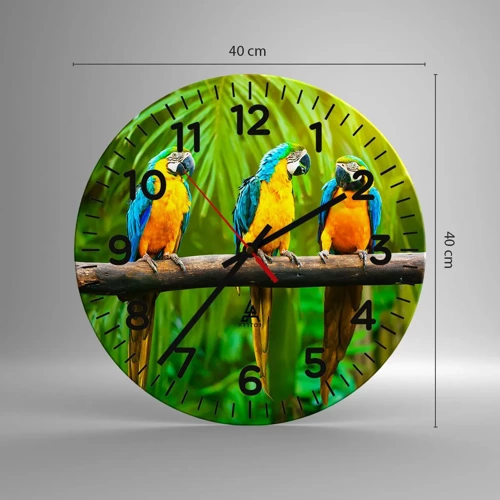 Wall clock - Clock on glass - Did You Hear that She…? - 40x40 cm