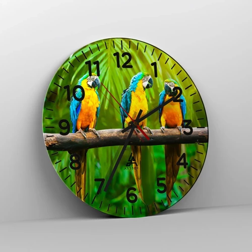 Wall clock - Clock on glass - Did You Hear that She…? - 40x40 cm
