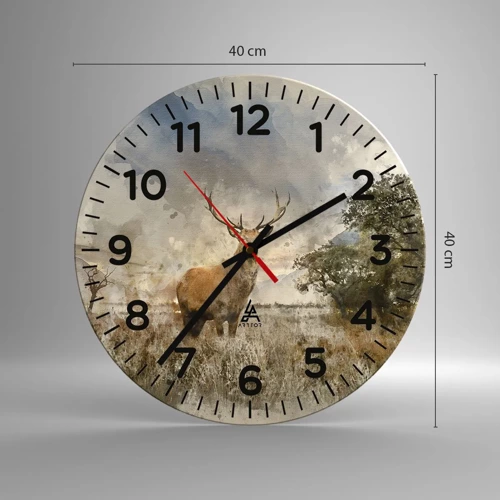 Wall clock - Clock on glass - Dignity - Strength - Majesty - 40x40 cm