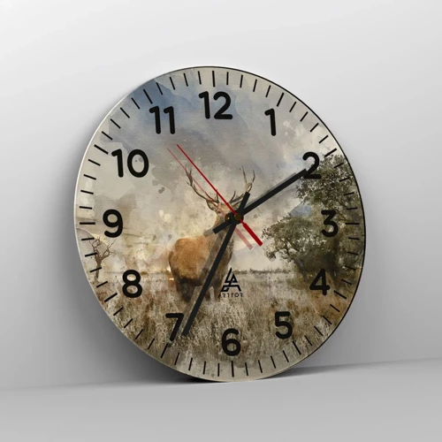 Wall clock - Clock on glass - Dignity - Strength - Majesty - 40x40 cm