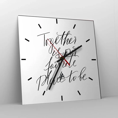 Wall clock - Clock on glass - Do You Also Feel This? - 30x30 cm